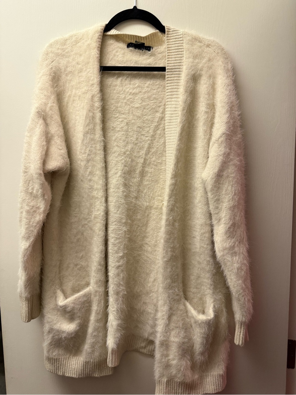 Sanctuary Ivory Fuzzy Open-Front Cardigan